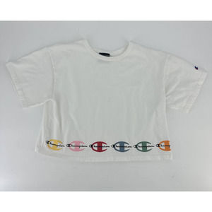 Vintage champion cropped t-shirt women's size medium colorful C's